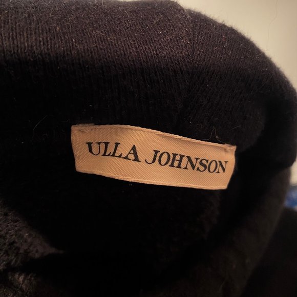 Ulla Johnson Mel Tassel Pullover Cropped Hoodie Black 100% Cotton Pocket S P - Picture 4 of 7